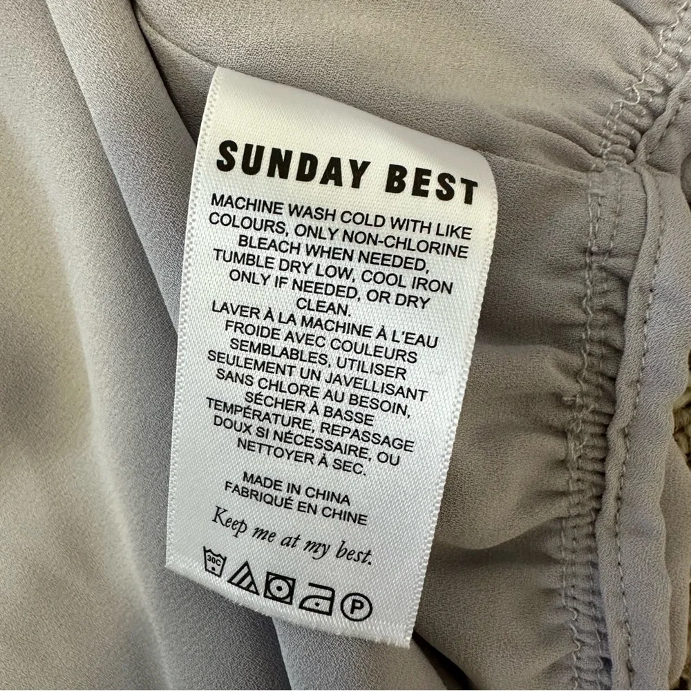 Sunday Best Kimberly Tie Front Blouse Large Lilac Grey NWT Aritzia - Picture 6 of 10